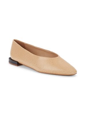 Saks Fifth Avenue
 Snakeskin-Embossed Leather Ballet Flats