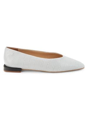 Saks Fifth Avenue
 Snakeskin-Embossed Leather Ballet Flats