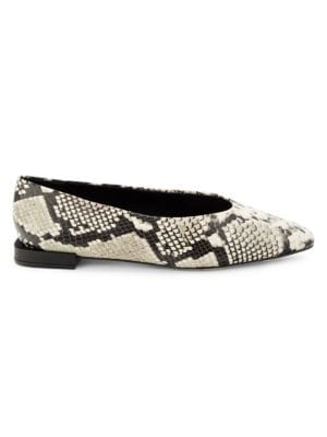 Saks Fifth Avenue
 Snakeskin-Embossed Leather Ballet Flats