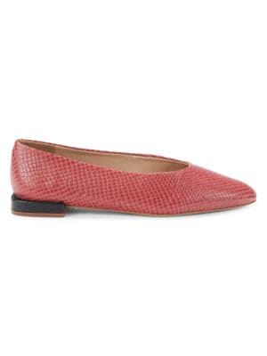 Saks Fifth Avenue
 Snakeskin-Embossed Leather Ballet Flats