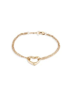 Saks Fifth Avenue
 14K Yellow Gold Open Heart Bracelet