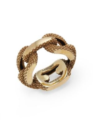 Ambush
 Goldtone Sterling Silver Textured Chain Ring