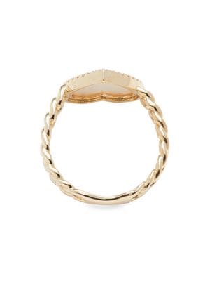 Effy
 14K Yellow Gold, Mother Of Pearl & Diamond Heart Ring