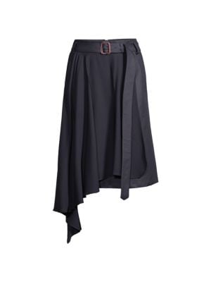 Weekend Max Mara
 Vibo Twill & Matte Jersey Asymmetric Skirt