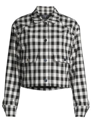 T Tahari
 Gingham Cropped Shirt Jacket