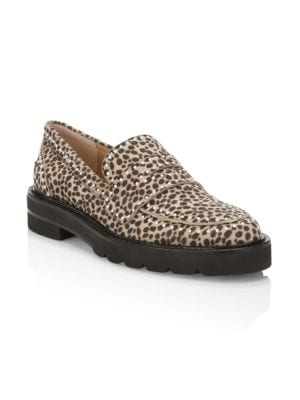 Stuart Weitzman
 Women's Parker Lift Embellished Animal-Print Calf Hair Loafers