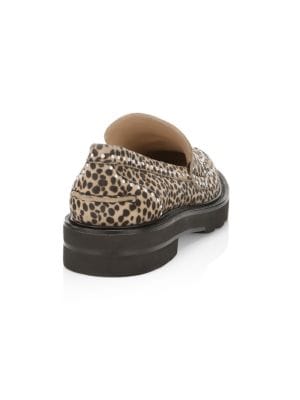 Stuart Weitzman
 Women's Parker Lift Embellished Animal-Print Calf Hair Loafers