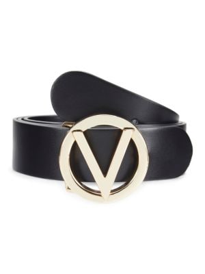 Valentino by Mario Valentino
 Giusy Logo Leather Belt