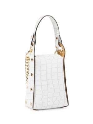 V ITALIA MADE IN ITALY
 Registered Trademark of Versace 19.69 Croc Embossed Leather Mini Bag