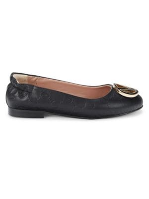 Valentino by Mario Valentino
 Calliope Monogram Leather Ballet Flats