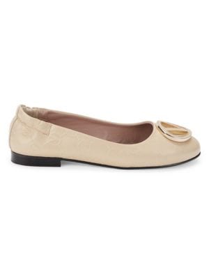 Valentino by Mario Valentino
 Calliope Monogram Leather Ballet Flats