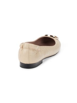 Valentino by Mario Valentino
 Calliope Monogram Leather Ballet Flats