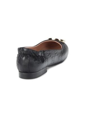 Valentino by Mario Valentino
 Calliope Monogram Leather Ballet Flats