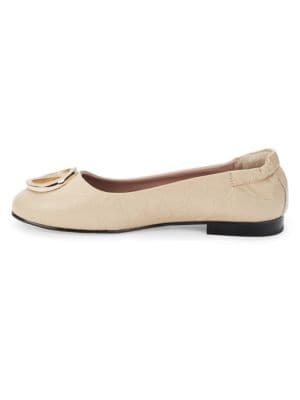 Valentino by Mario Valentino
 Calliope Monogram Leather Ballet Flats