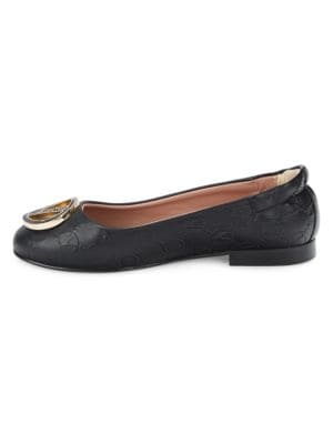 Valentino by Mario Valentino
 Calliope Monogram Leather Ballet Flats