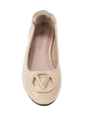 Valentino by Mario Valentino
 Calliope Monogram Leather Ballet Flats