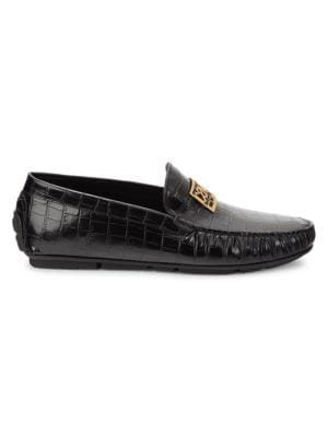 Cavalli Class by Roberto Cavalli
 Croc Embossed Leather Driving Loafers