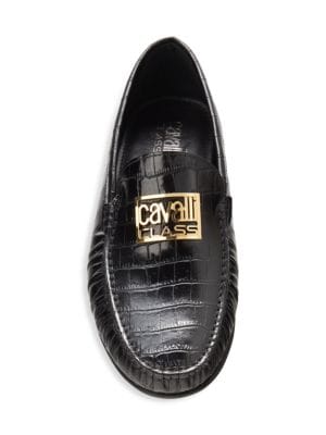 Cavalli Class by Roberto Cavalli
 Croc Embossed Leather Driving Loafers