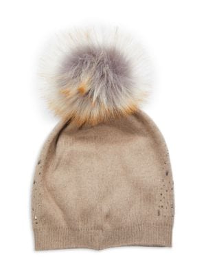 Adrienne Landau
 Studded Faux Fur Pom Pom Beanie