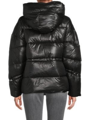 BCBGMAXAZRIA
 Tweed Hooded Puffer Jacket