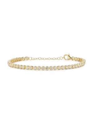 Chloe & Madison
 14K Yellow Goldplated Sterling Silver & Cubic Zirconia Tennis Bracelet