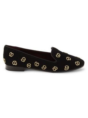 kate spade new york
 Embroidered Suede Loafers