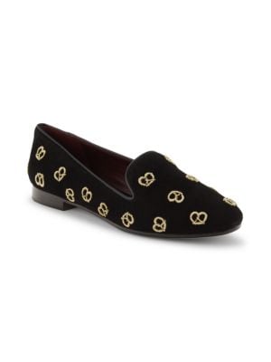 kate spade new york
 Embroidered Suede Loafers