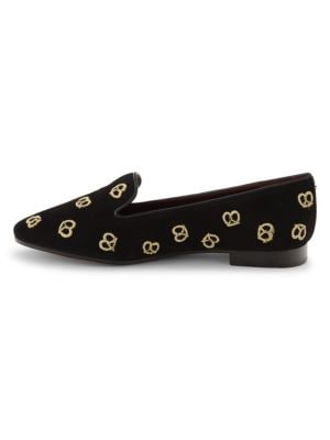 kate spade new york
 Embroidered Suede Loafers