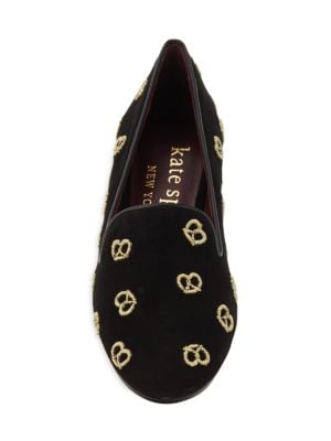 kate spade new york
 Embroidered Suede Loafers