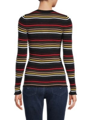 Sonia Rykiel
 Ribbed Striped Virgin Wool Blend Top