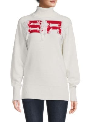 Sonia Rykiel
 Fringe Trim Turtleneck Sweater