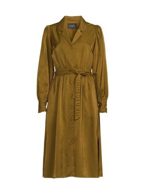 FRNCH
 Jade Puff Sleeve Midi Shirtdress