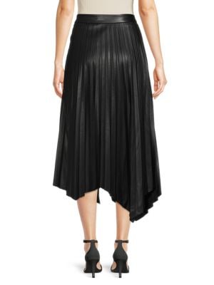 Elie Tahari
 Faux Leather Pleated Skirt