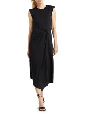 GSTQ
 Asymmetric Drape Midi Dress