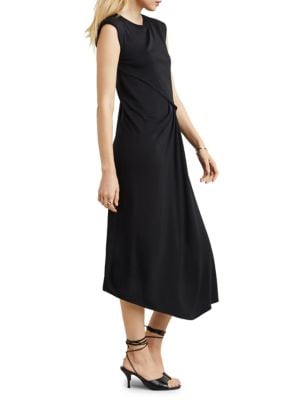 GSTQ
 Asymmetric Drape Midi Dress