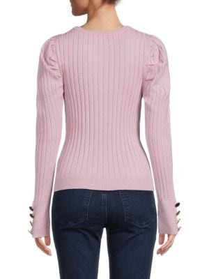 Cliché
  Puff Sleeve Ribbed Sweater