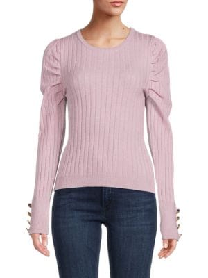 Cliché
  Puff Sleeve Ribbed Sweater