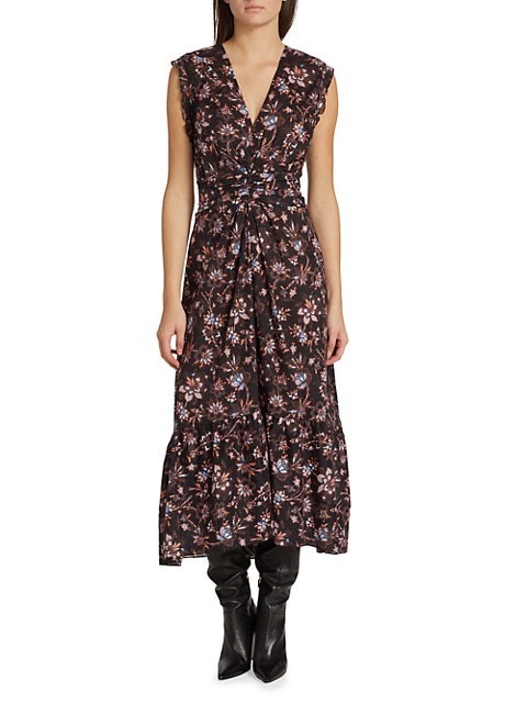 Kris Sleeveless Floral Midi-Dress