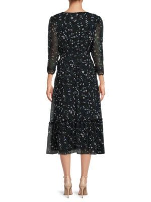 Karl Lagerfeld Paris
 Floral Ruffle Midi Dress