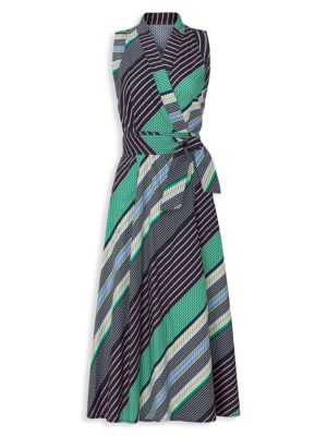 Tory Burch
 Striped Midi Wrap Dress