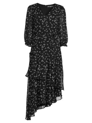 Karl Lagerfeld Paris
 Floral Tiered Asymmetric Dress