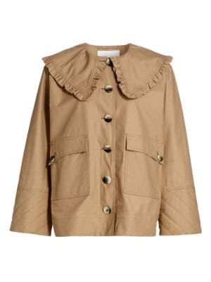 GANNI
 Ruffle Trim Puritan Collar Jacket