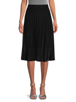 YAL New York
 Shimmer Knit Pleated Skirt