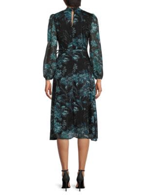 Donna Ricco
 Floral Belted Surplice Midi Dress