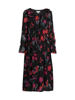 Calvin Klein
 Floral Print Fit & Flare Midi Dress