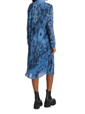 GANNI
 Printed RibKnit Midi Dress