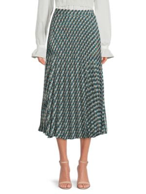 Max Studio
 Geometric Print Pleated Midi Skirt