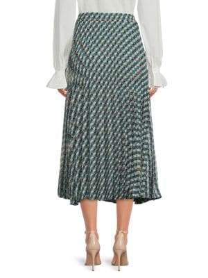 Max Studio
 Geometric Print Pleated Midi Skirt