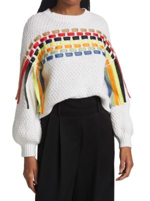 Alice + Olivia
 Claudette Woven Ribbon Sweater