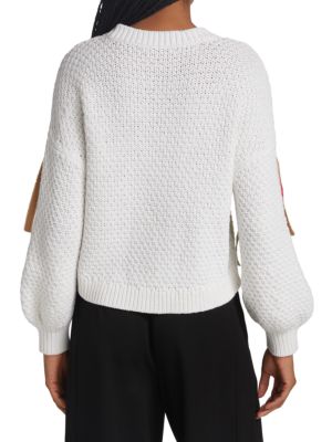 Alice + Olivia
 Claudette Woven Ribbon Sweater